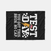 Testing Day Bruh No Cap Motivation  フリースブランケット (正面(横))