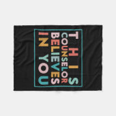 Testing Day Motivational This Counselor Believes I フリースブランケット (正面(横))