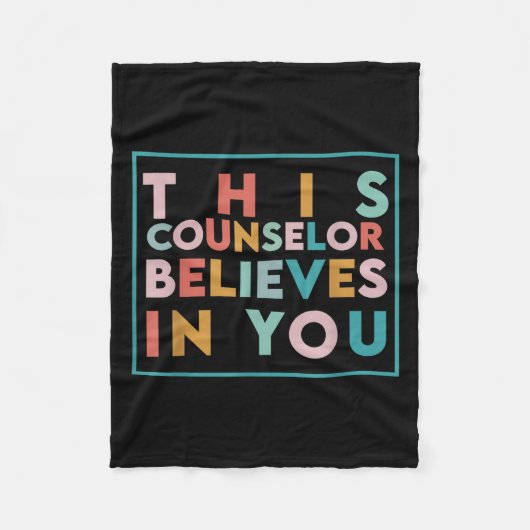 Testing Day Motivational This Counselor Believes I フリースブランケット (正面)