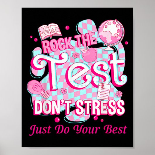 Testing Day Rock The Test Motivational For Teacher ポスター (正面)
