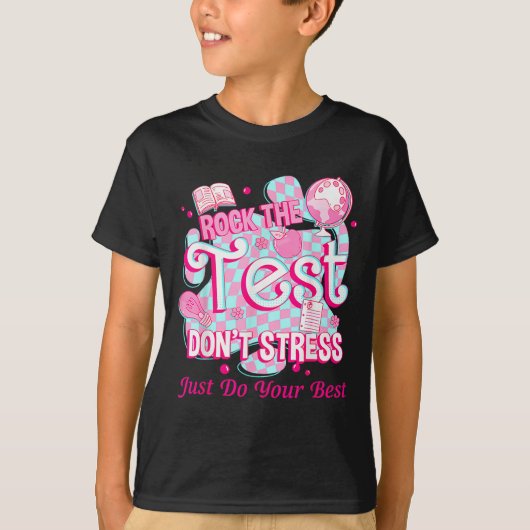 Testing Day Rock The Test Motivational For Teacher Tシャツ (正面)
