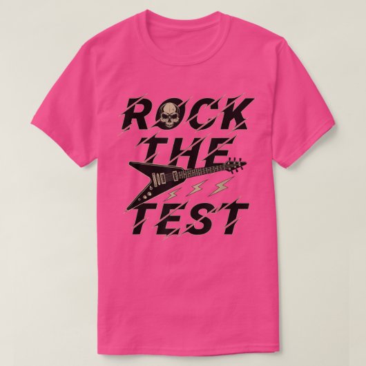Testing Day Teacher Rock the Test Guitar Teacher T Tシャツ (デザイン正面)