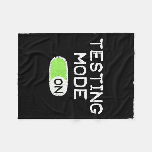 Testing Mode On Funny Test Day Teachers Student Mo フリースブランケット (正面(横))