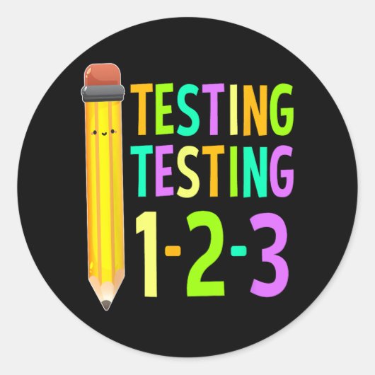 Testing Shirt Teacher Shirts Staar Test Exam ラウンドシール (正面)