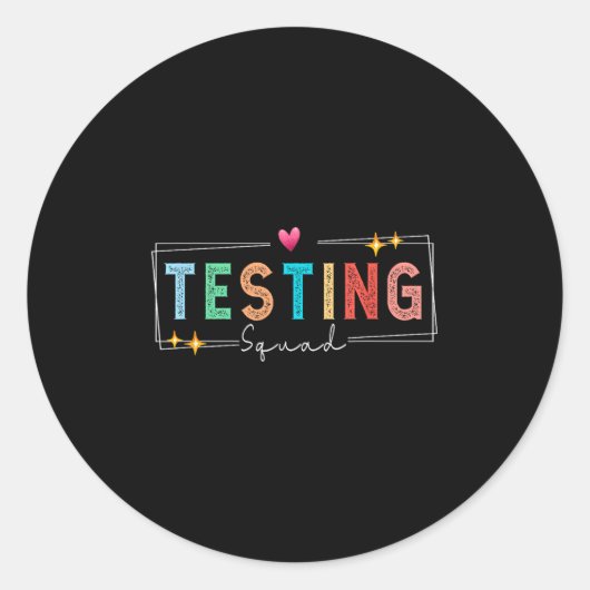 Testing Squad - 2024試験日先生モチベーション ラウンドシール (正面)