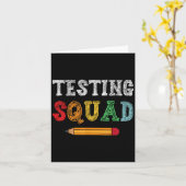 Testing Squad Costume Test Day Teacher Student Fun カード (黄色い花)