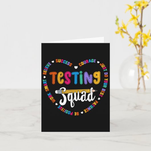 Testing Squad Motivational Test Day Words Heart Te カード (黄色い花)