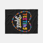 Testing Squad Motivational Test Day Words Heart Te フリースブランケット (正面(横))