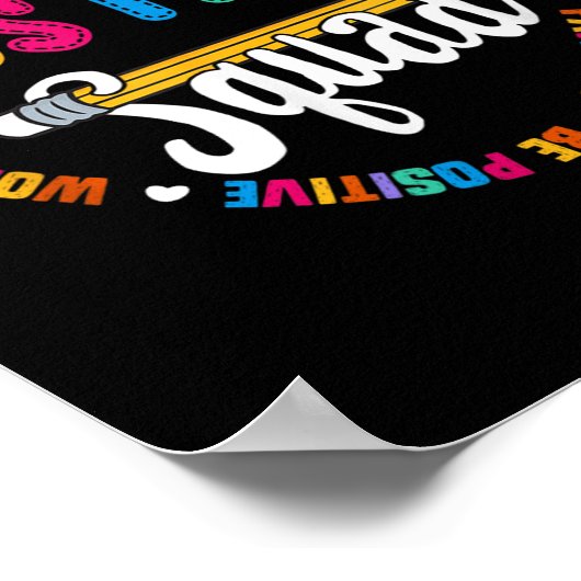 Testing Squad Motivational Test Day Words Heart Te ポスター (角)