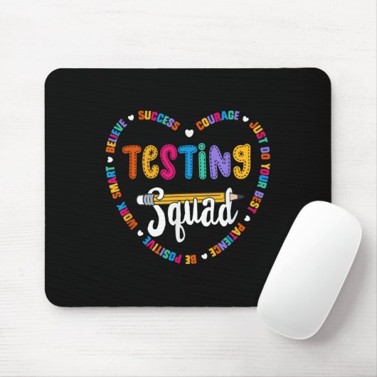 Testing Squad Motivational Test Day Words Heart Te マウスパッド (マウス)