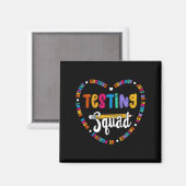 Testing Squad Motivational Test Day Words Heart Te マグネット (正面/裏面)