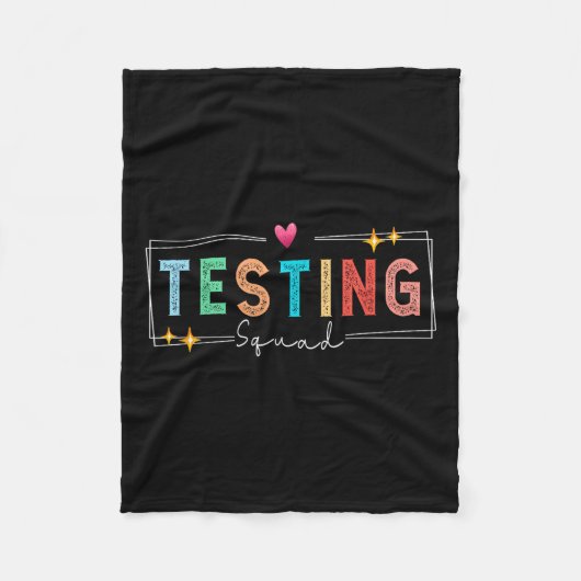 Testing Squad - Test Day 2024 Teacher Motivational フリースブランケット (正面)