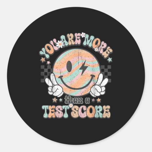 Testing Teacher Groovy Smile You Are More Than A T ラウンドシール (正面)