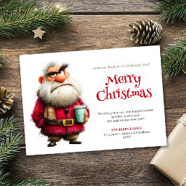 Testy Claus funny custom Christmas greeting card  シーズンカード