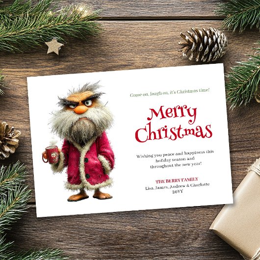 Testy Santa custom cartoon Christmas greeting card シーズンカード