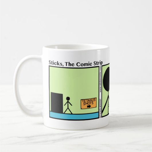 Tetanus おもしろい Shot Stickman Mug - 097 コーヒーマグカップ (左)