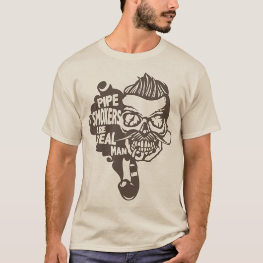 tete de mort citation hipster pipe smokers real ma tシャツ (正面)