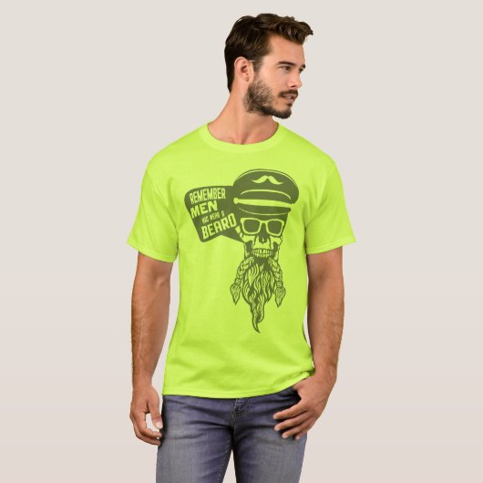 tete de mort citation hipster remember men beard b tシャツ (正面フル)