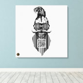 Tete de mort code barre QR G-Skulls avec barbe 2 キャンバスプリント (インサイチュ (ウッドフロア))