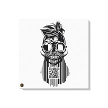 Tete de mort code barre QR G-Skulls avec barbe 6
