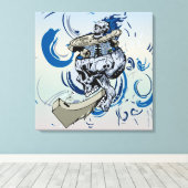 Tete de mort crâne skate rampe skateboard 1 キャンバスプリント (インサイチュ (ウッドフロア))