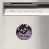 tete de mort gothique avec du noir et violet マグネット (インサイチュ (食洗機))