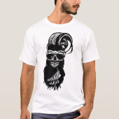 tete de mort hipster babre lunette coiffure punk 2 tシャツ (正面)