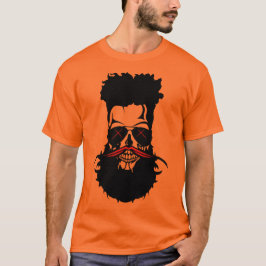 tete de mort hipster barbe barbu moustache coiffur tシャツ