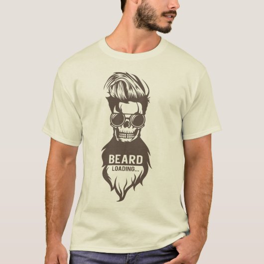 tete de mort hipster citation barbu beard loading  tシャツ (正面)