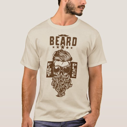 tete de mort hipster citation first place beard ba tシャツ (正面)