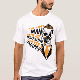 tete de mort hipster citation happy barbu mustache tシャツ