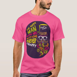 tete de mort hipster citation happy man mustache n tシャツ