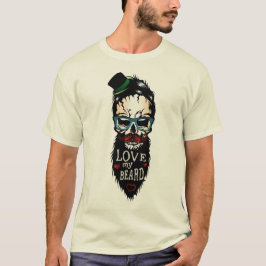 tete de mort hipster citation love my beard humour tシャツ