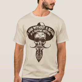 tete de mort hipster citation man beard shaving mi tシャツ