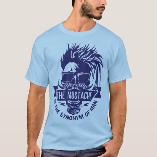 tete de mort hipster citation mustache synonym mou tシャツ (正面)