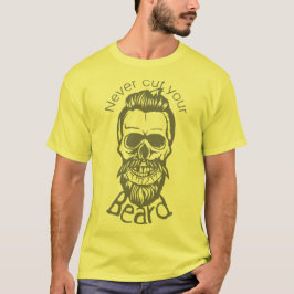 tete de mort hipster citation never cut beard mous tシャツ