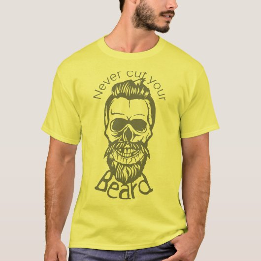 tete de mort hipster citation never cut beard mous tシャツ (正面)