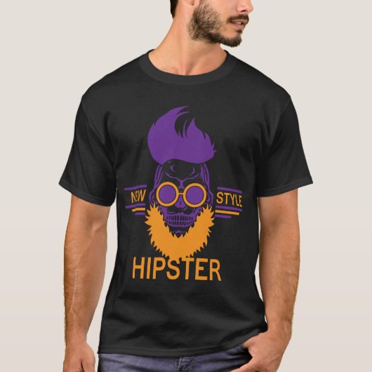 tete de mort hipster citation new style barbe desi tシャツ (正面)