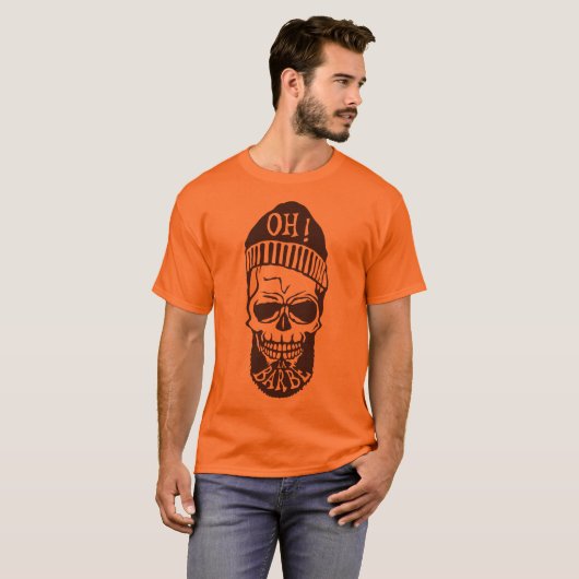 tete de mort hipster citation oh la barbe bonnet 7 tシャツ (正面フル)