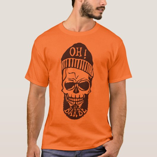 tete de mort hipster citation oh la barbe bonnet 7 tシャツ (正面)