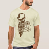 tete de mort hipster citation power barbe moustach tシャツ (正面)