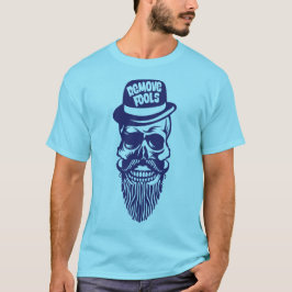 tete de mort hipster citation remove fools barbe c tシャツ