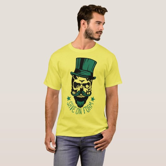 tete de mort hipster citation save foam barbe chap tシャツ (正面フル)