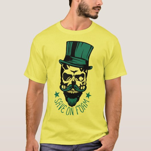 tete de mort hipster citation save foam barbe chap tシャツ (正面)