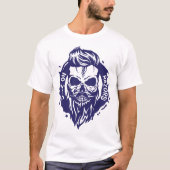 tete de mort hipster citation save razors barbe cr tシャツ (正面)