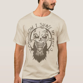 tete de mort hipster citation shave hair barbe bar tシャツ