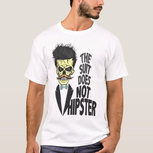 tete de mort hipster citation skull crane humour m tシャツ (正面)