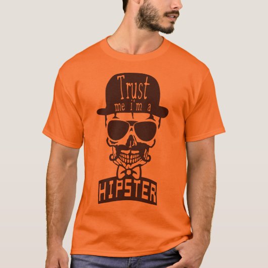 tete de mort hipster citation trust me moustache c tシャツ (正面)