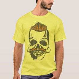 tete de mort hipster coiffure punk moustache 2211 tシャツ