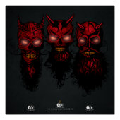 Tete de mort hipster crane 3 diables réunis ポスター (正面)